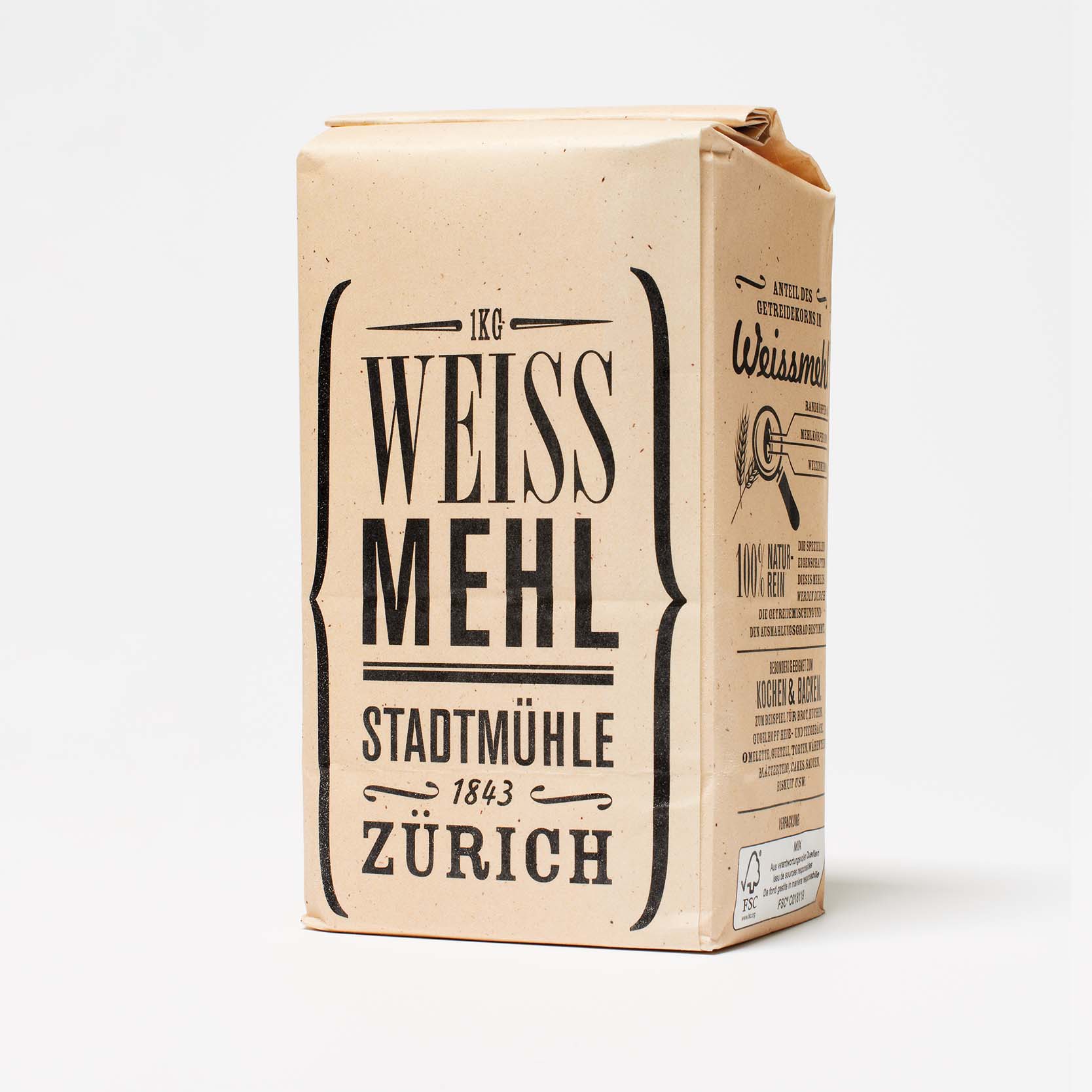Weissmehlpackung Stadtmühle Zürich Showcase Perspektiven Lars Klingenberg Gestalterei Zürich